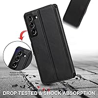 Vista 6 de QLTYPRI Para Samsung Galaxy A14 Case Premium PU Leather Simple Wallet Case [Ranuras para tarjetas] [Soporte manos libres] [Cierre magnético] Funda