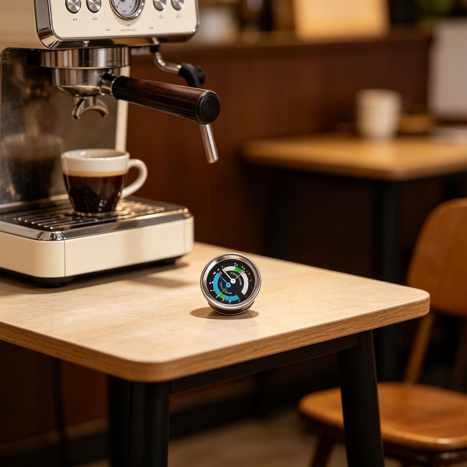 Medidor de presión preciso de máquina de café de doble aguja con 6,45 cm de diámetro y 8 conexiones, medidor de presión de máquina de café espresso de moda