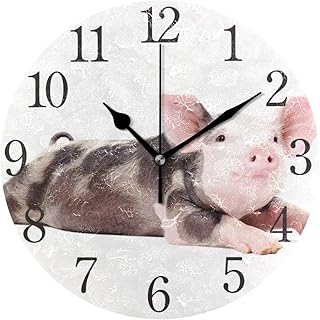 Wall Clock Arabic Numerals Design Cute Wet Shitzu Dog Round Wall Clock for Living Room Bathroom Home Decorative (pattern6)