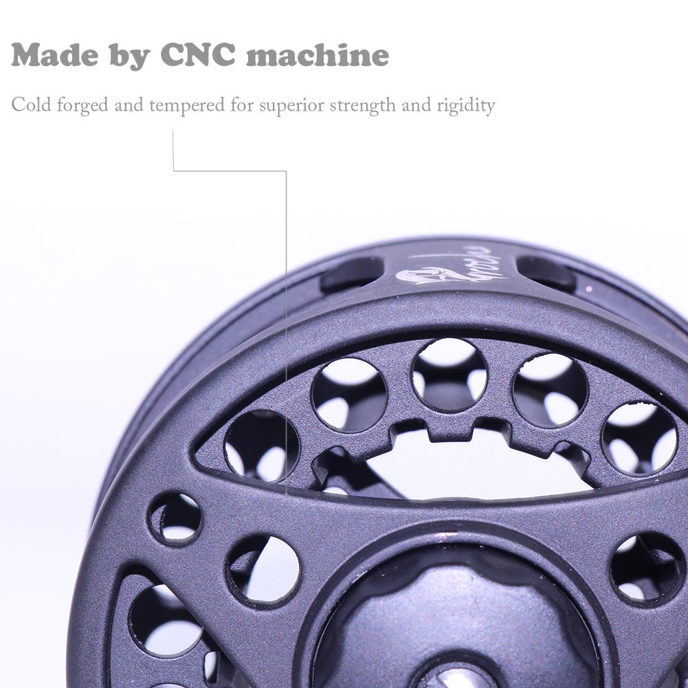 croch fly fishing reel Croch Fly Fishing Reel with CNC-machined Aluminum Alloy Body 5/6 Black