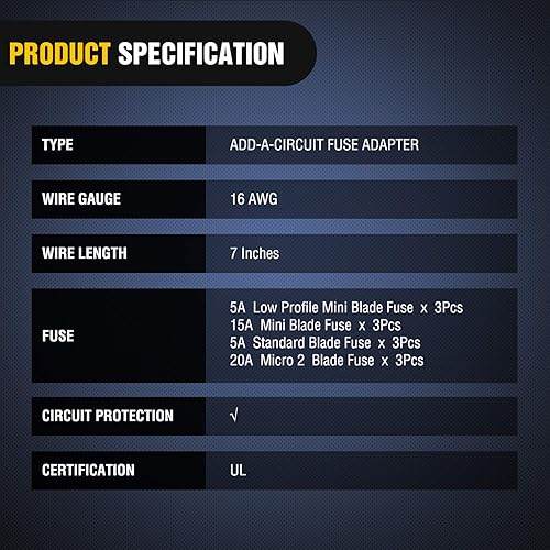 Vista 5 de Nilight Paquete de 12 fusibles para automóvil de 12 V, mini micro2 y de perfil bajo, 4 tipos ATO ATC, ATM, soporte APM para automóviles, camiones