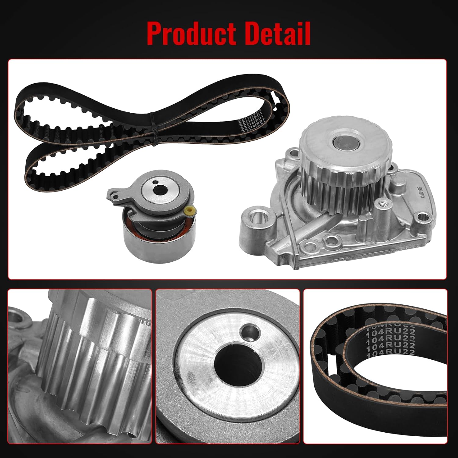 HS26236PT Head Gasket Timing Belt Set with Water Pump Compatible with Honda Civic LX DX EX HX 1.7L D1A71 D17A2 D17A6 2001-2005, Replace HS26236PT-2, HS4034, TCK312