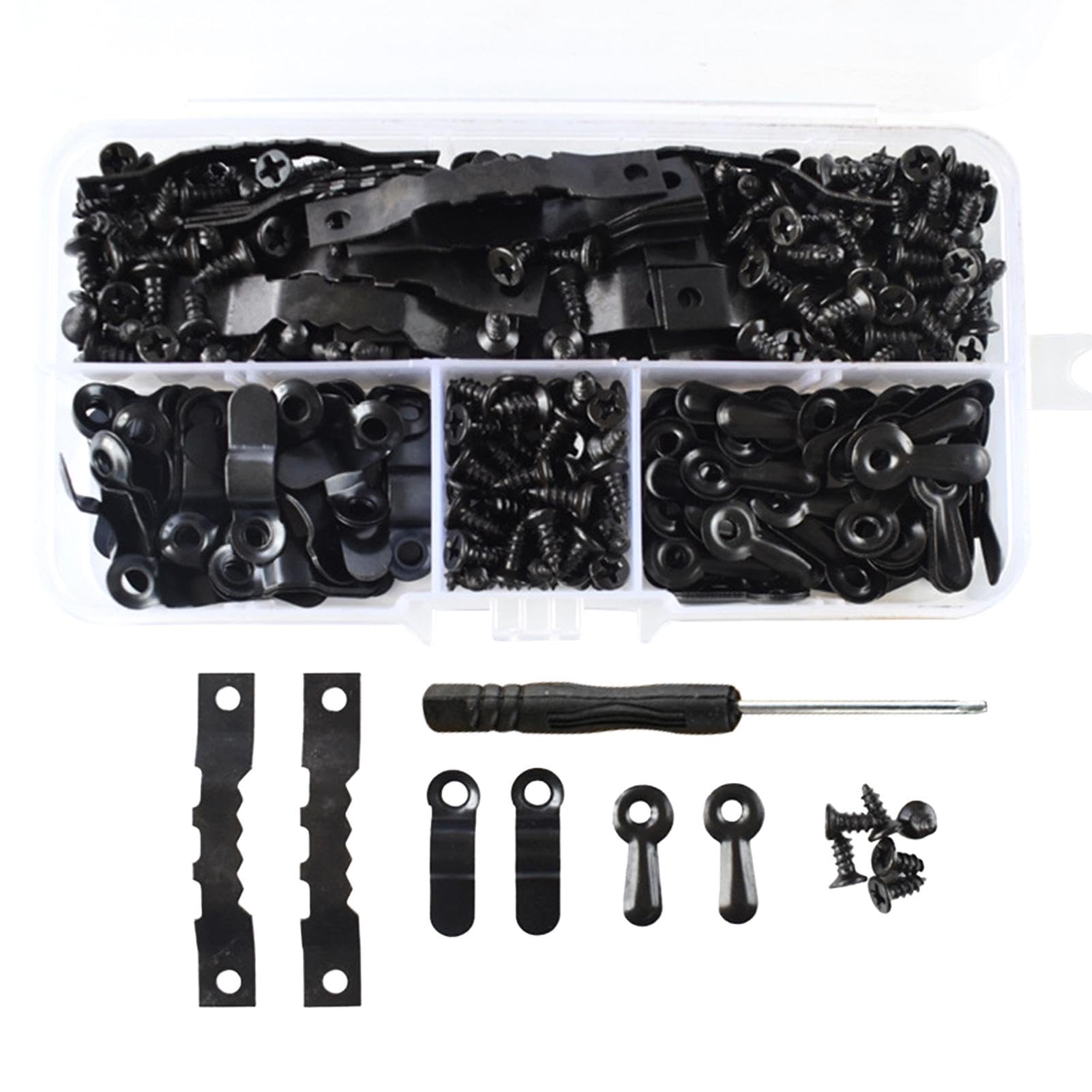 360 Pcs Picture Hanging Kit,Sawtooth Picture Frame Hanger,Picture Hooks Picture Hanging Kit,Multifarious Picture Hanging Kit,Picture Hook Set Picture Hanging Set for Painting Photos Decoration(Black)
