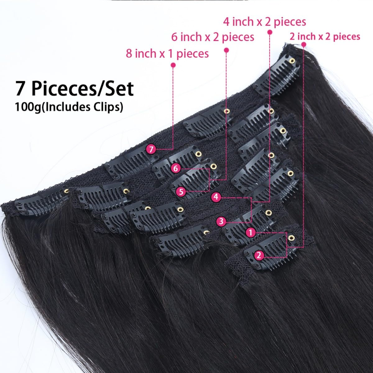 Unipearl 100% Remy Human Hair Clip in Extensions - Image 3
