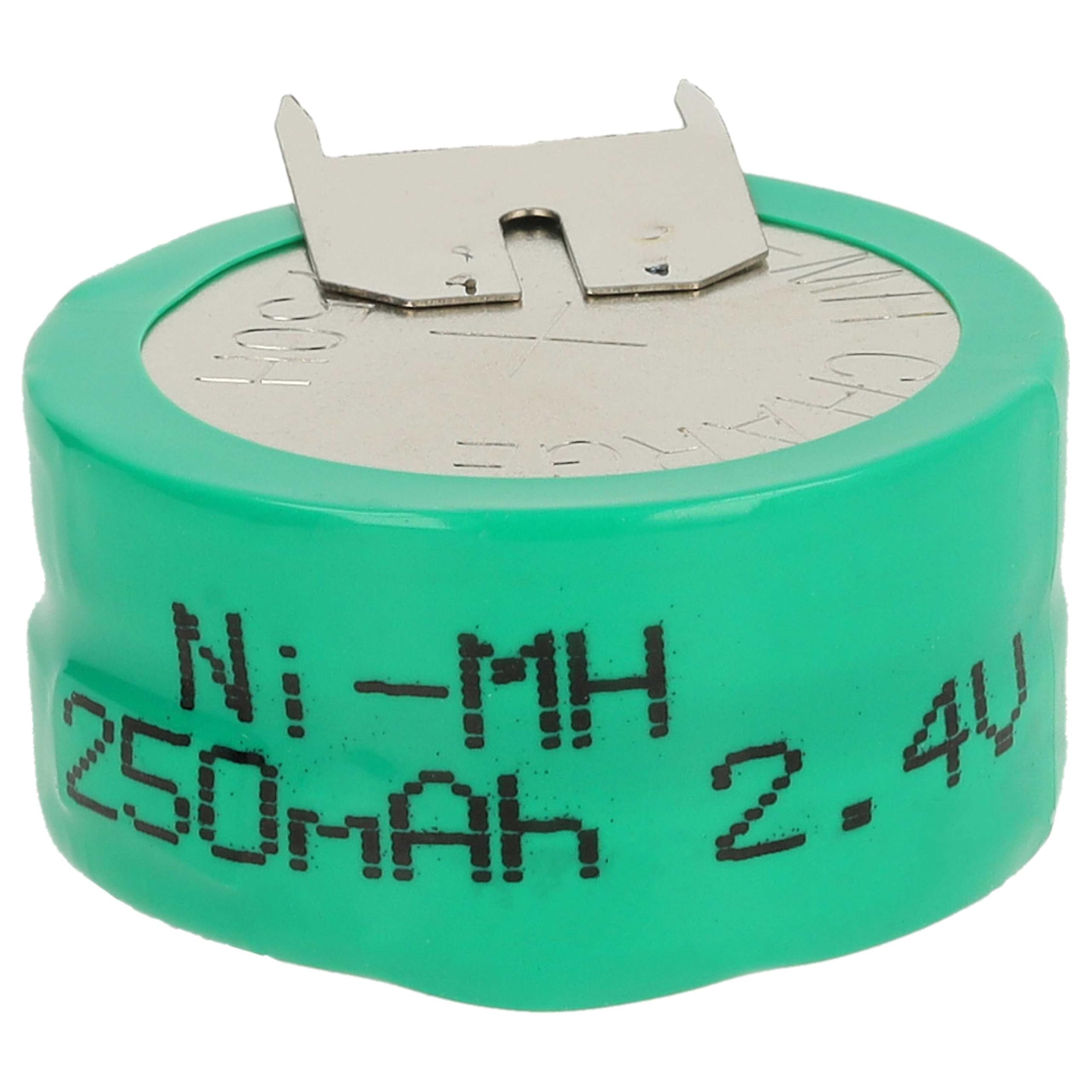 vhbw 100x NiMH Batería de botón de Repuesto Tipo 2/V250H 3 Pines 250 mAh 2,4 V Compatible para lámparas solares, etc.