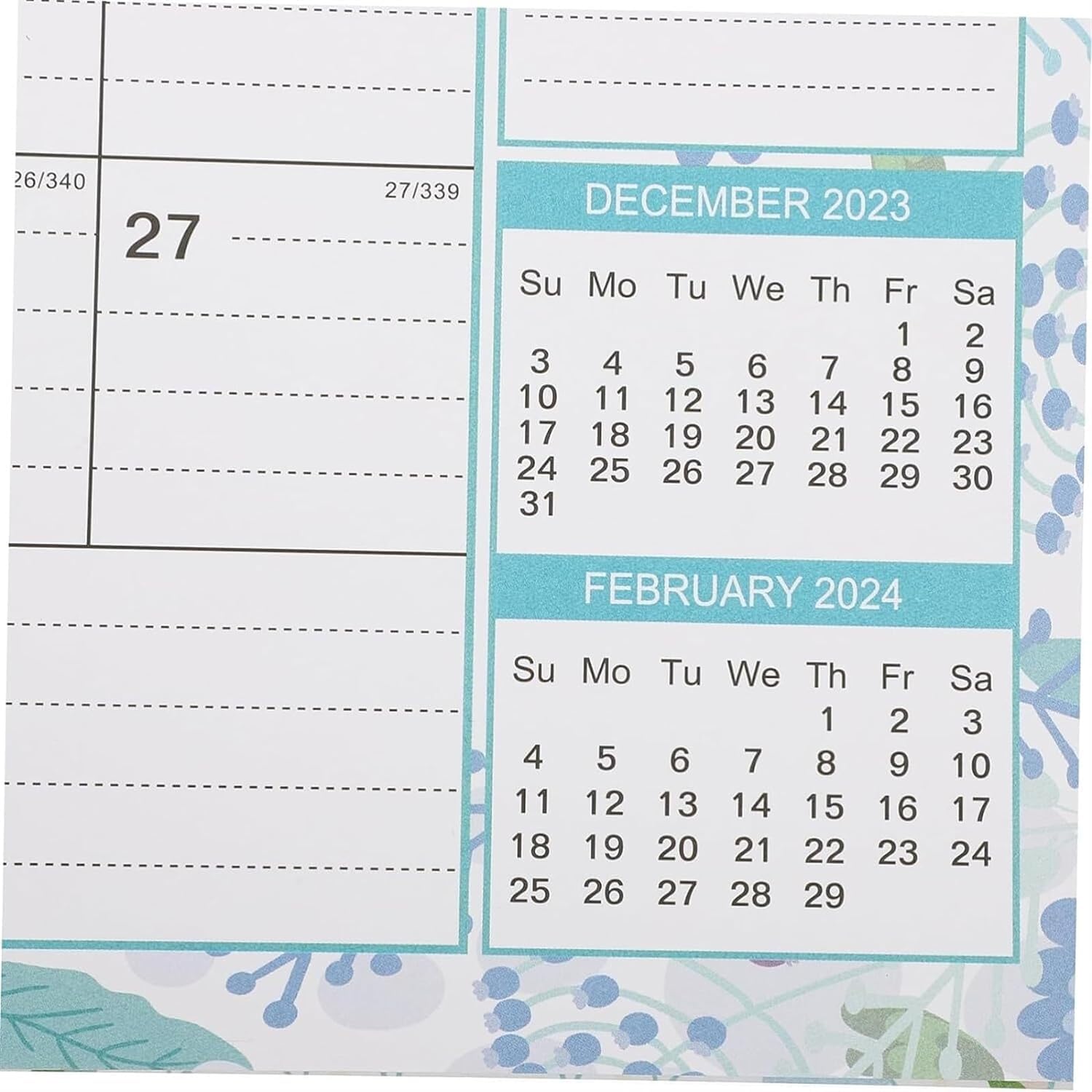 Kalender, Wandkalender, Kalender 2024, Wandkalender 2024, dickes Papier, perfekt für Schule, Büro, Heimplanung, Bürokalender (Farbe: A, Größe: 2 Stück)