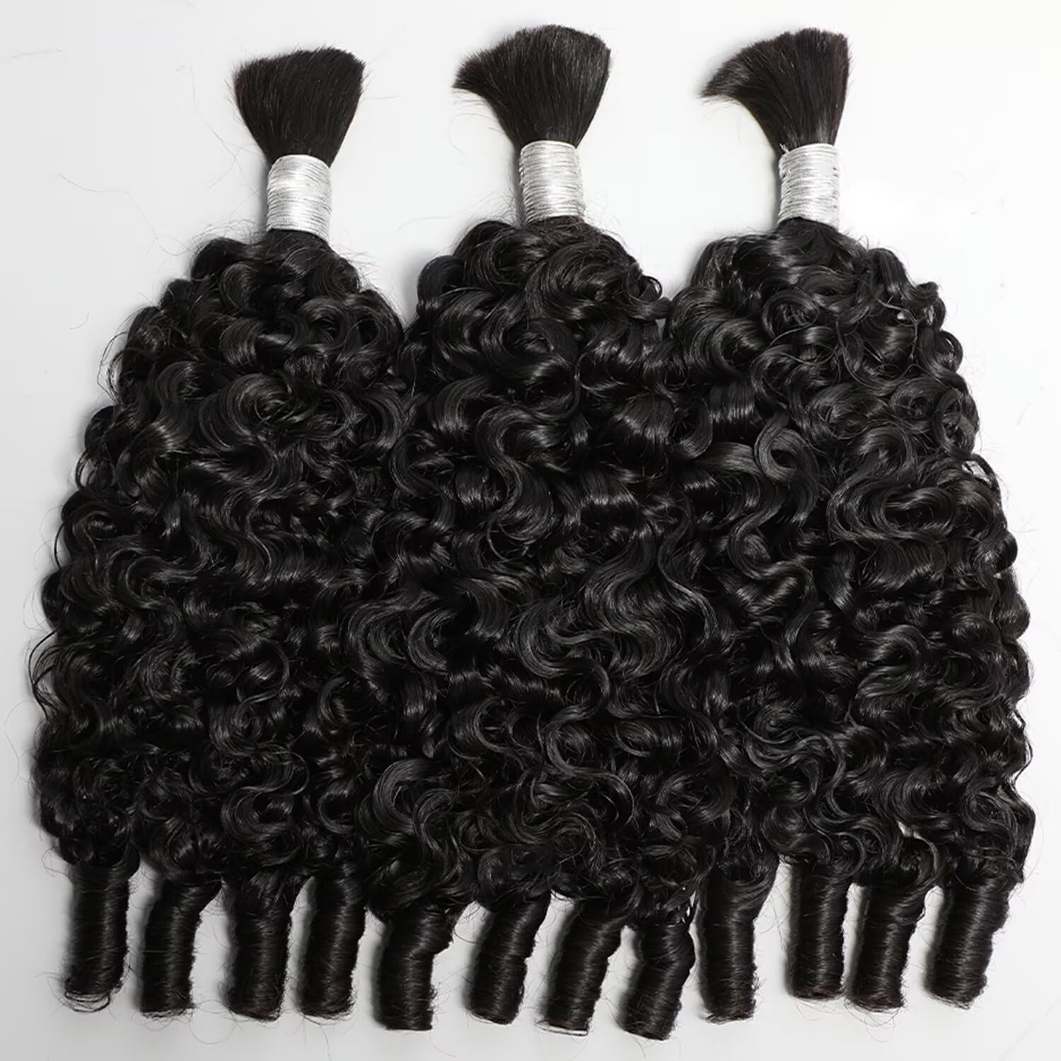 Lemoda Human Hair Braiding Extensions, Burmese Curly Spiral Ends