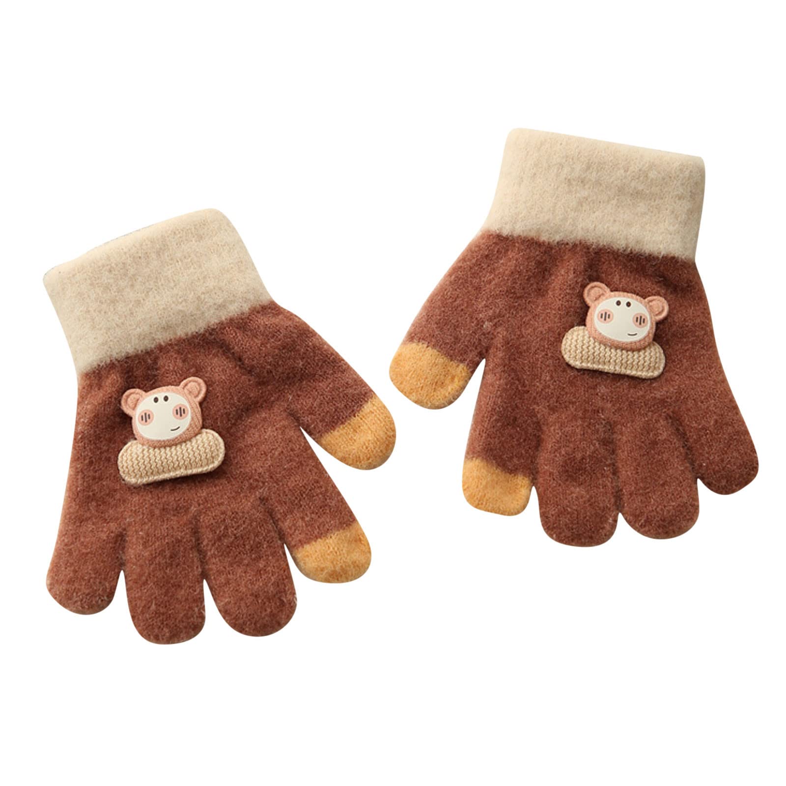 Gants D'hiver Enfants Mashaouyo - Mitaines Convertibles Tricotées, Taille Unique 4-10 Ans, Violet, Chauds Et Extensibles