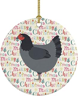 Caroline's Treasures Jersey Giant Chicken Christmas Ceramic Ornament Christmas Tree Hanging Decorations for Home Christmas Holiday, Party, Gift, 3 in, Multicolor