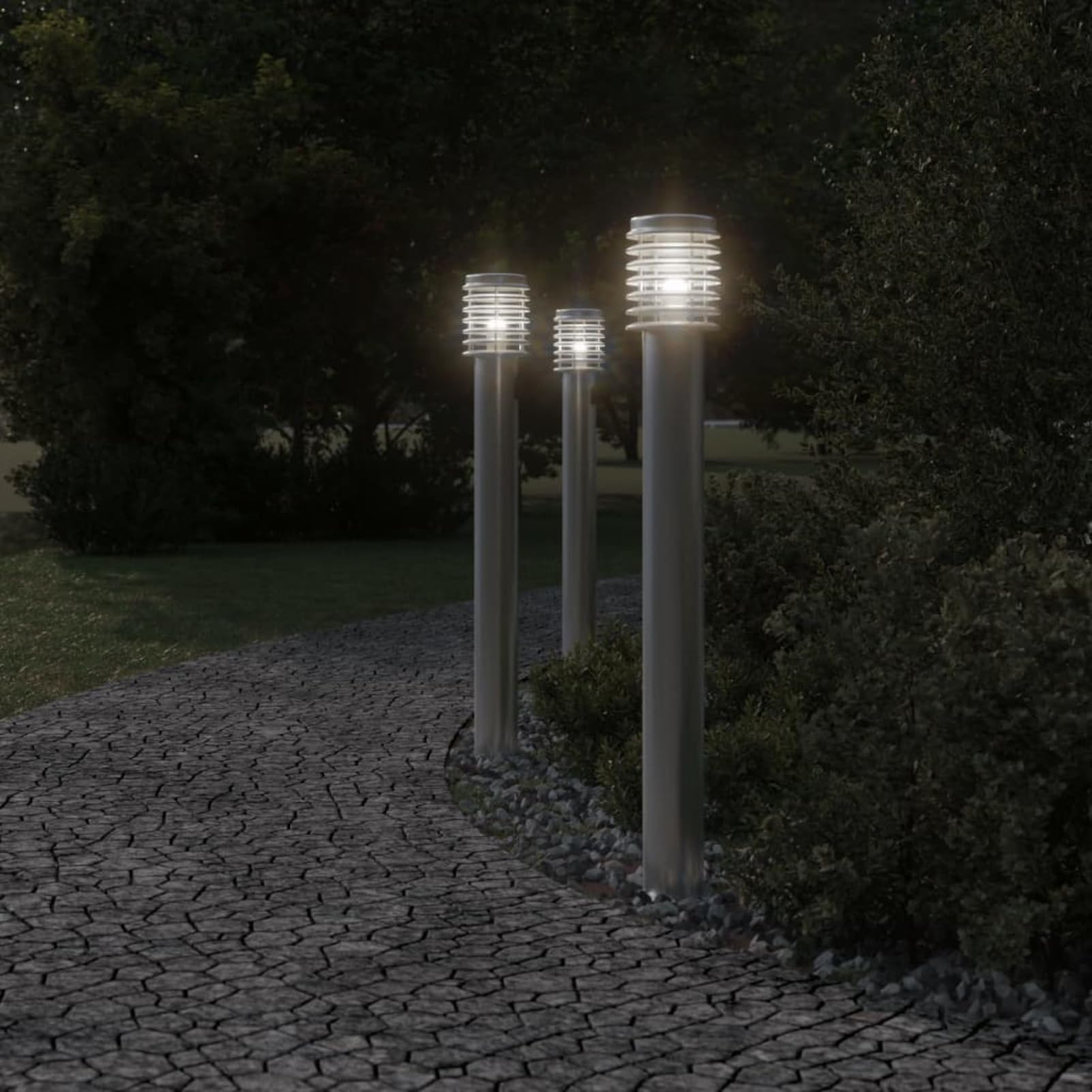 ZEYUAN Lampada da Terra per Esterni Argento 110 cm in Acciaio Inox,Lampade da Terra,Lampada da Terra Moderna,Lampade da Terra per Soggiorno-4006359