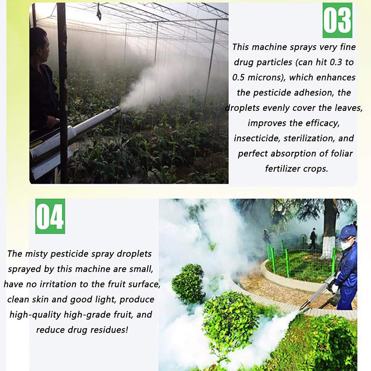 Máquina de nebulización térmica portátil de 15 L para interiores y exteriores, nebulizador térmico de chorro de pulso, invernadero agrícola, árboles frutales, arrozal, máquina de niebla fría