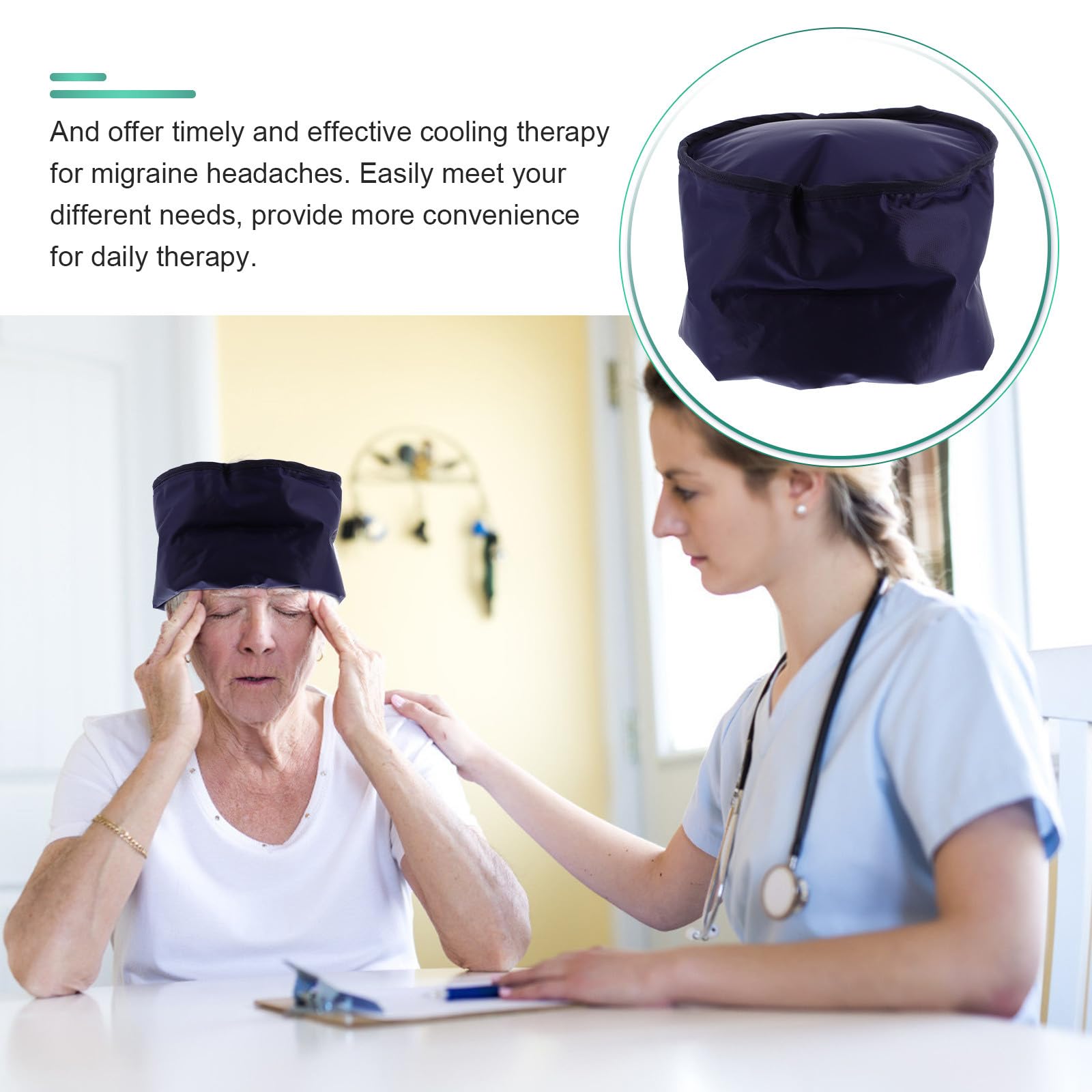 MAGICLULU Kühlpackung Gefrierbar Mikrowellengeeignet für Migräne und Chemotherapie Kopfkühlung Schmerzbehandlung Komfortabel ohne Batterien