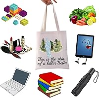 Vista 3 de WCGXKO Regalo inspirado en programas de cine This Is The Skin Of A Killer Bella con cremallera, bolsa de maquillaje para fanáticos, Esta es la bolsa