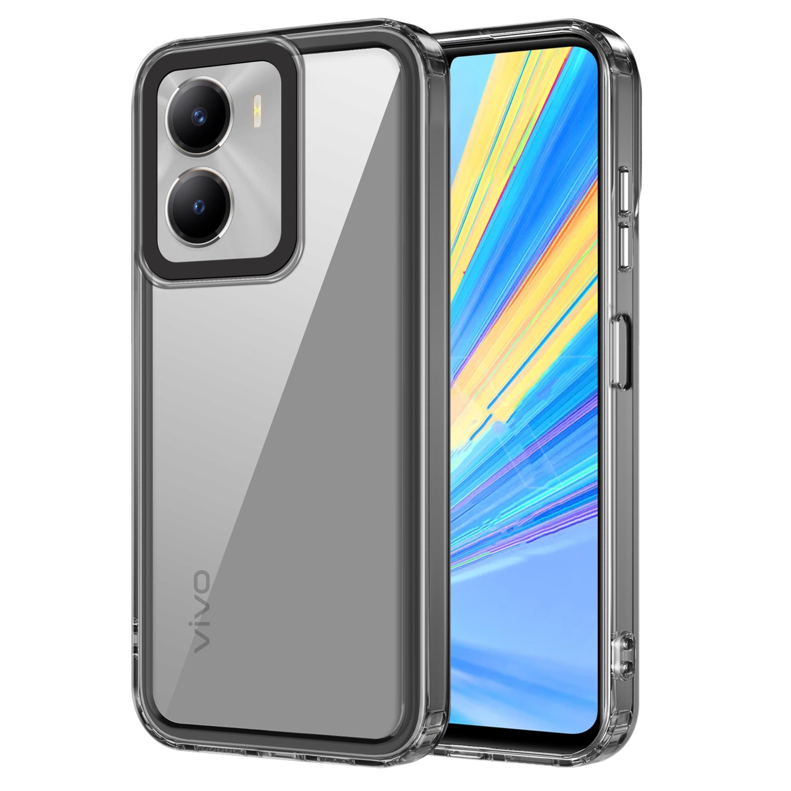 amazon basics Back Case Cover for Vivo T2x 5G (TPU + PC_Black)