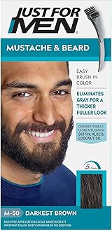 Just For Men Mustache & Beard #M-50 Darkest Brown Color Gel (Pack of 2)