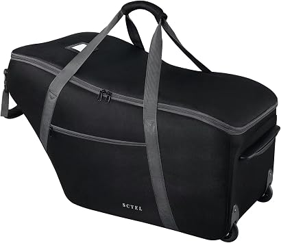 SCTEL Car Seat Travel Bag for Airplanes, Chicco KeyFit 30 UPPAbaby MESA Nuna Pipa, Padded Car Seat Bag with Wheels, Toddler Gate Check Bag with Side Pockets, Protective Feet and Adjustable Handles