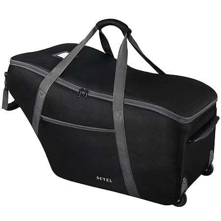 SCTEL Car Seat Travel Bag for Airplane Fits Chicco KeyFit 30, UPPAbaby MESA, Nuna Pipa Lite All Model, Doona Travel Bag, Padded Infant Car Seat Bag with Wheels, Black, 18 Inch, Padded Travel Bag With Wheels