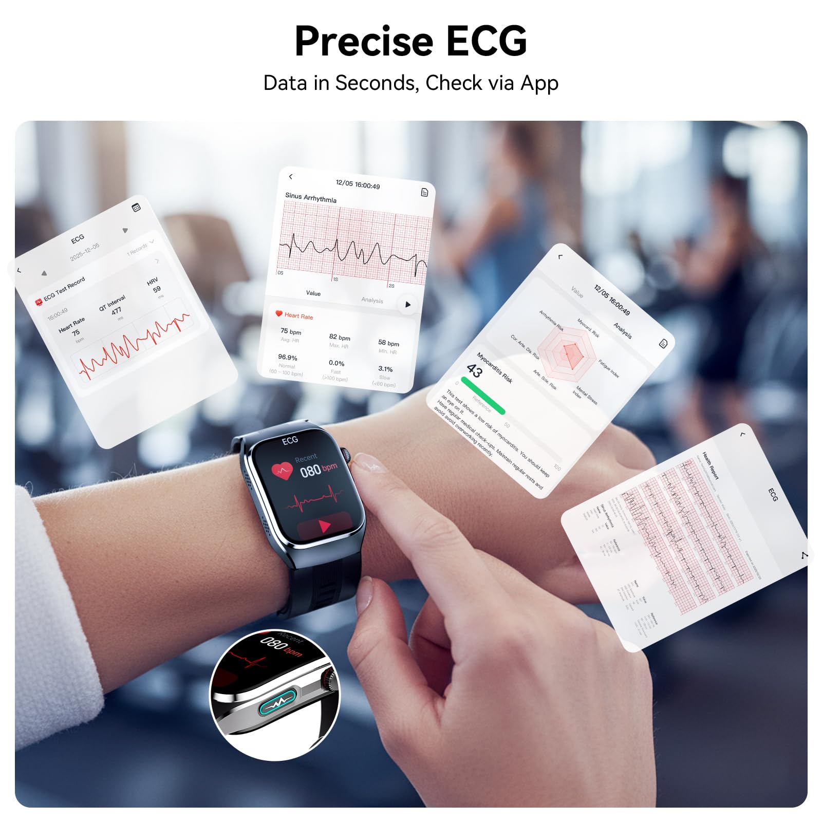 Smartwatch con Bomba de Aire y ECG para Hombre Mujer S100