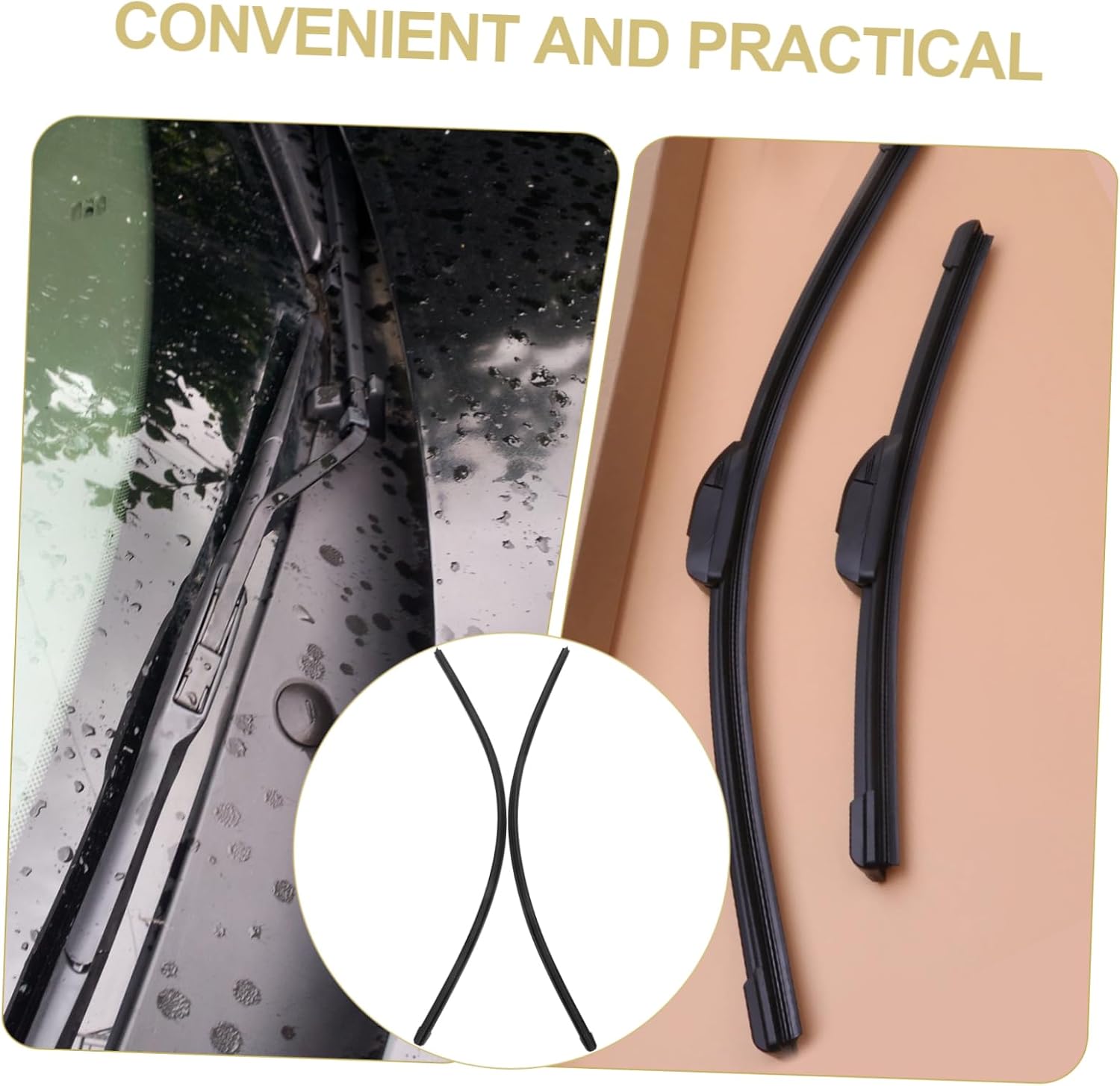 2pcs Windshield Wiper Refills Wiper Strips Compatible Car Models Easy Upgrade for Standard Blades Versatile Performance