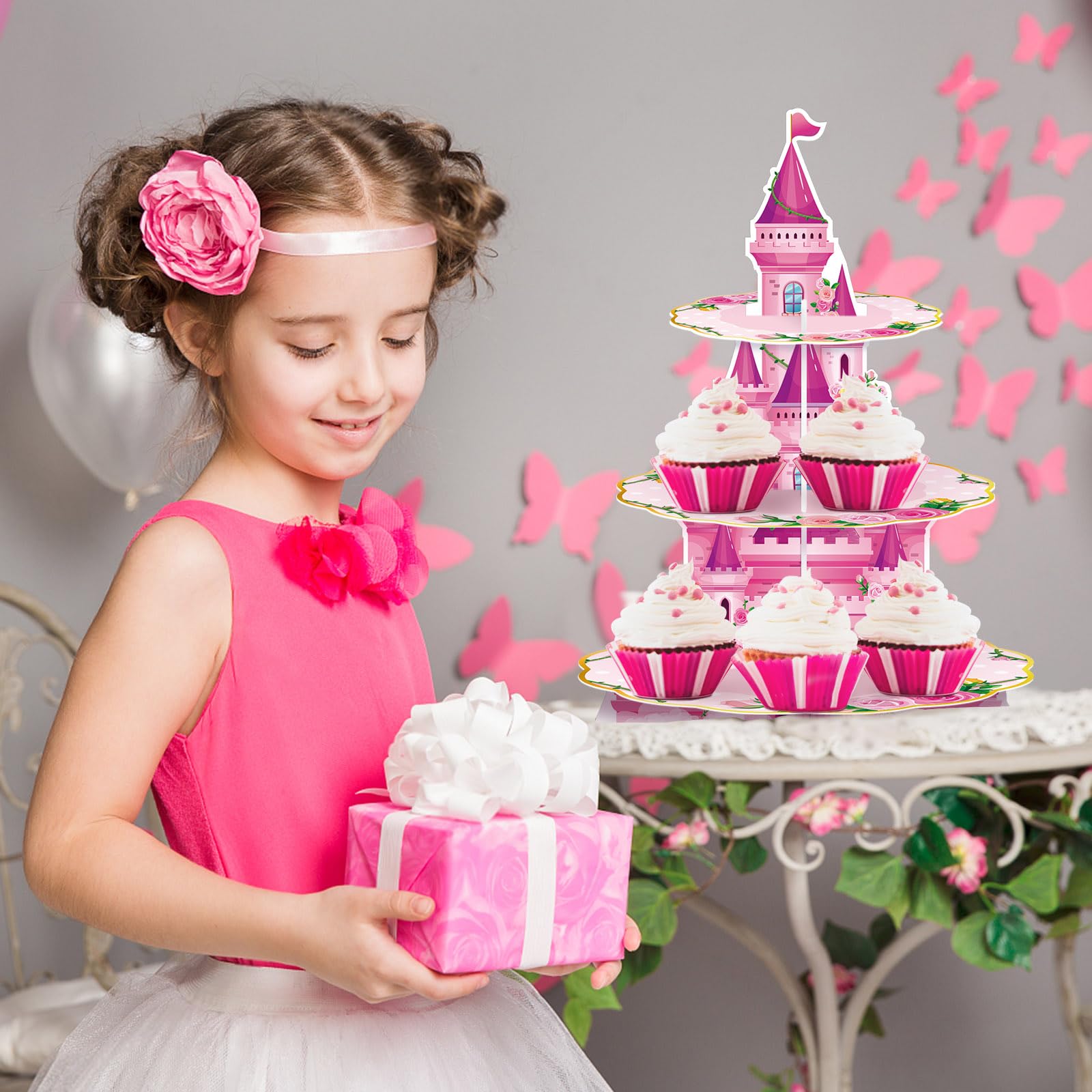 Girl Princess Cupcake Stand Disney Princess Party Decorations