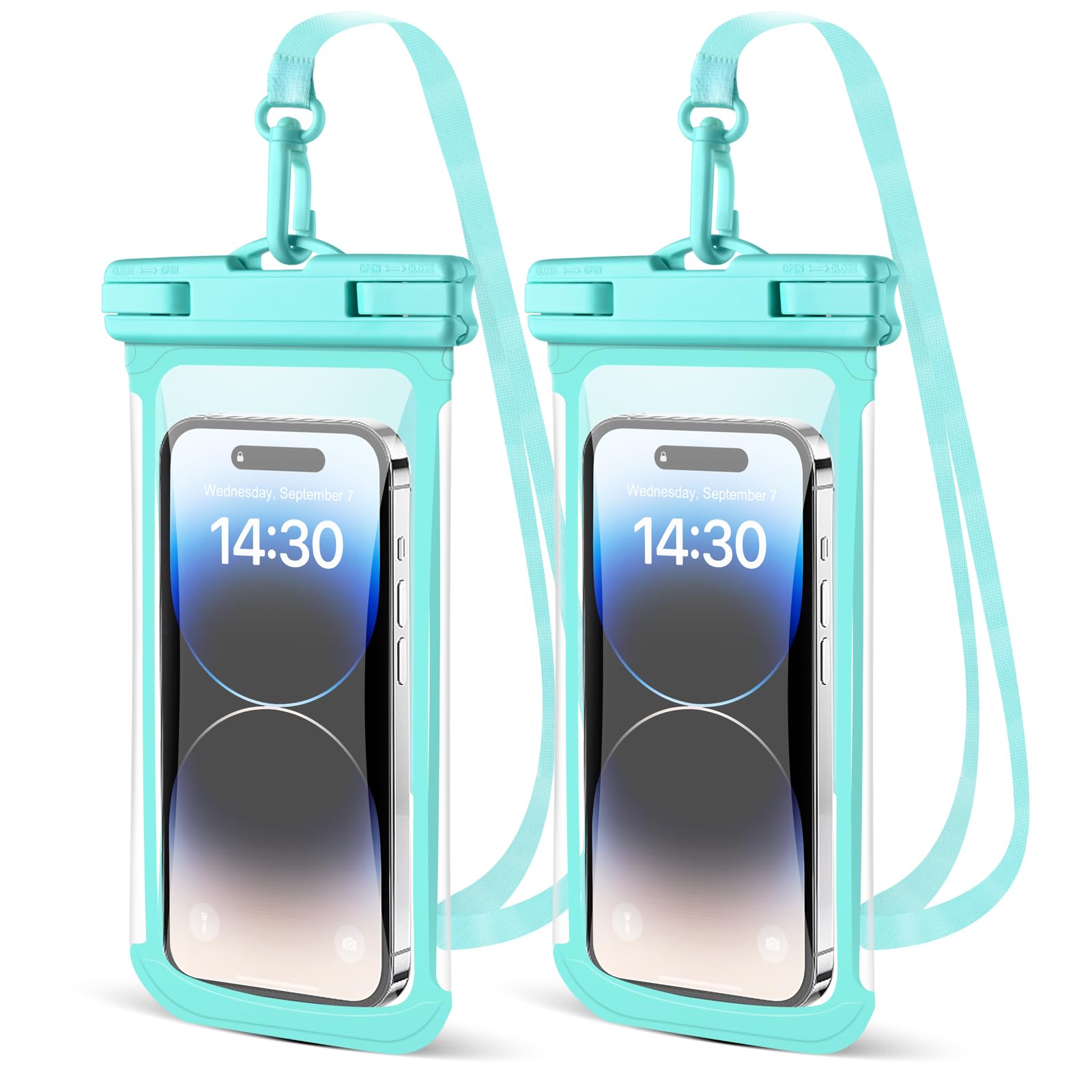Custodia Impermeabile Borsa Impermeabile [2 Pezzi] IPX8 Custodia Impermeabile Smartphone Universale Borsa Protezione Cover Subacquea per iPhone 15 14 13 12 11 Pro Max Plus Galaxy S24 S23 Fino a 7.2"
