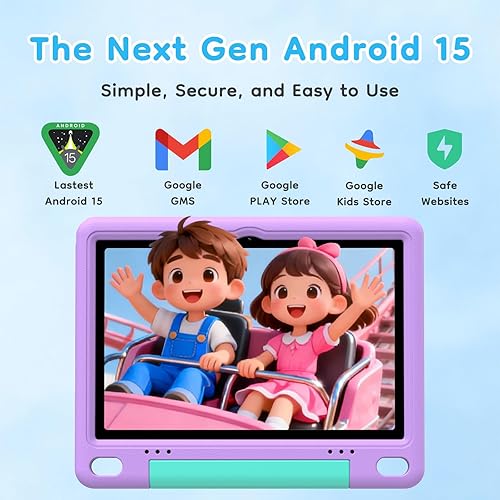 Miniatura 2 de SHARECLOUD Tablet para niños de 10 pulgadas, tableta Android para niños, 24 GB de RAM 64 GB de ROM, 1 TB expandible, con funda EVA, control