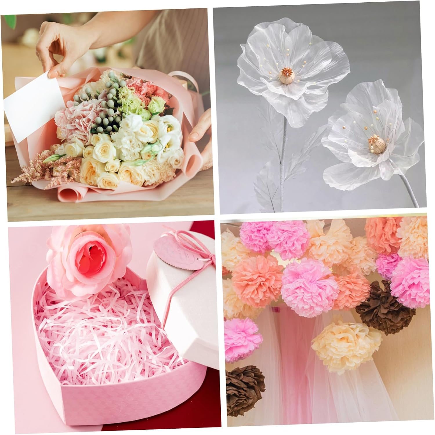Veemoon 150sheets Tissue Paper for Packaging Crafting and Bouquets Lightweight and Thin Rose Red