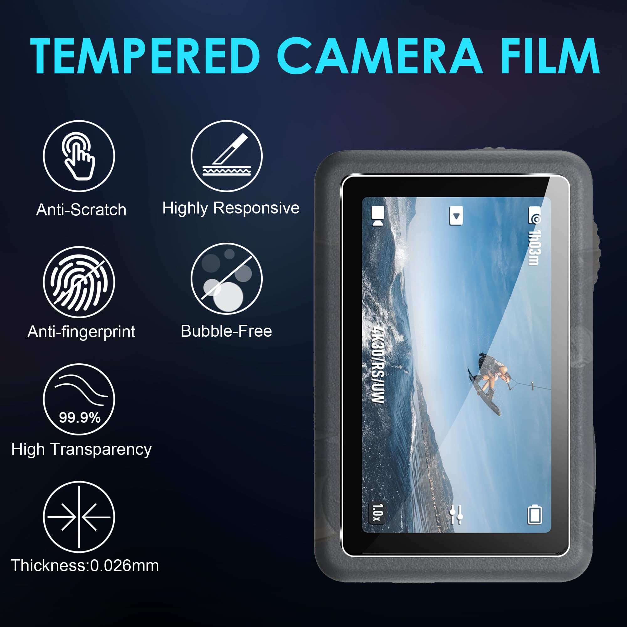 Pellicola Protettiva In Vetro Temperato Per DJI Osmo Action 6 - Set Da 2, Copre Lenti Anteriori/posteriori E Schermo, Durezza 9H, Anti-impronte, Installazione Senza Bolle