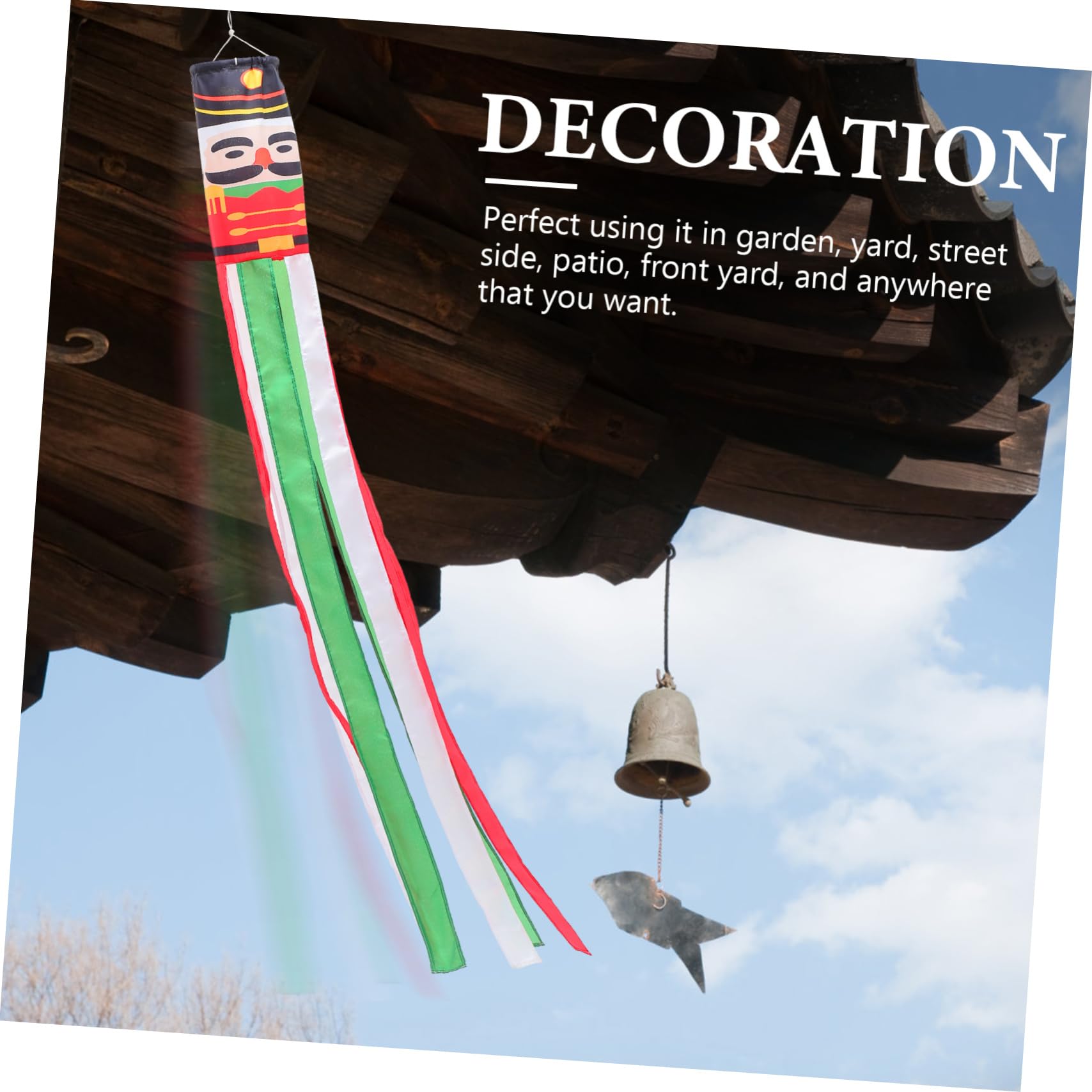 YARNOW 3pezzi Decorazione da Giardino Natale Bandiera Vento Huotao Jiazi per Cortile FESTIVITÀ Natalizie Addobbo da Appenderper Esterni Design Unico per Celebrazioni Natalizie