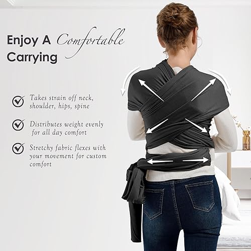 Miniatura 5 de Portabebés, portabebés para recién nacidos de 7 a 35 libras, portabebés para recién nacidos, portabebés para recién nacidos y bebés, gris