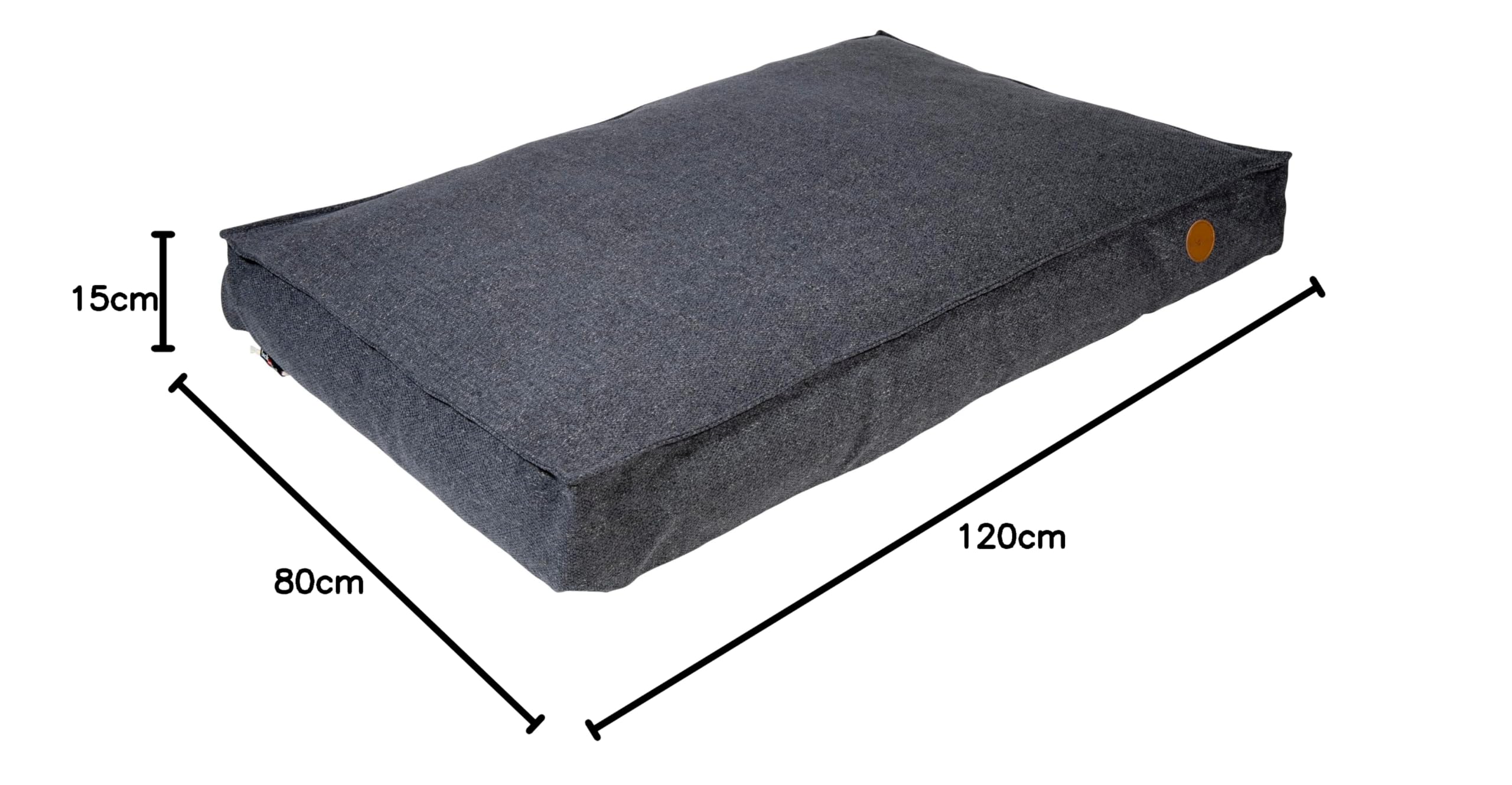 JACK AND VANILLA – Cama ortopédica para Perros JV Hampton – Cesta para Perros con articulaciones frágiles – Gris Oscuro, XL, 120 x 80 x 15 cm