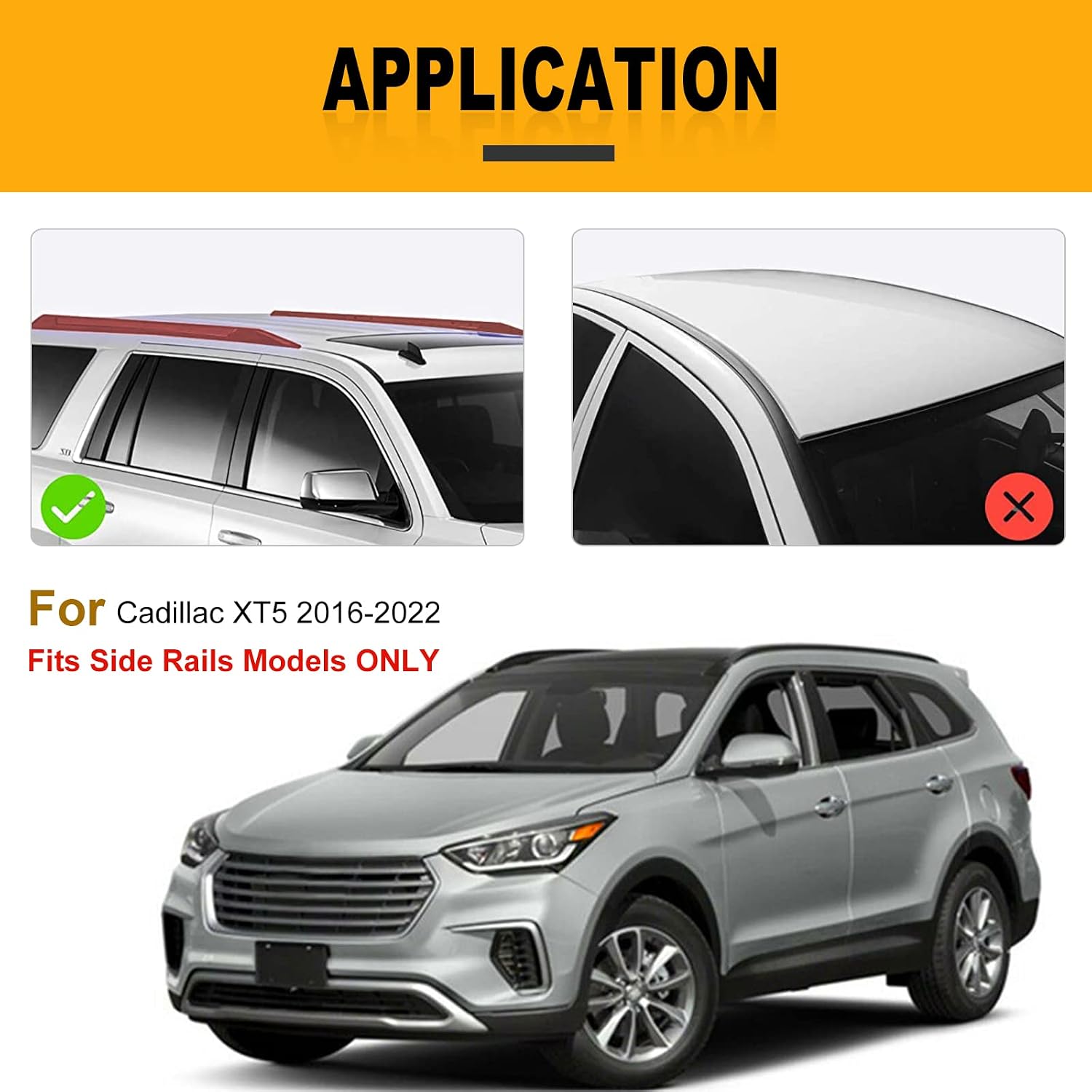 OCPTY Roof Rack Cargo Bar Fit for Cadillac XT5 2016-2022 Rooftop Luggage Rack Cargo Carriers-Max Load Up to 165LBS