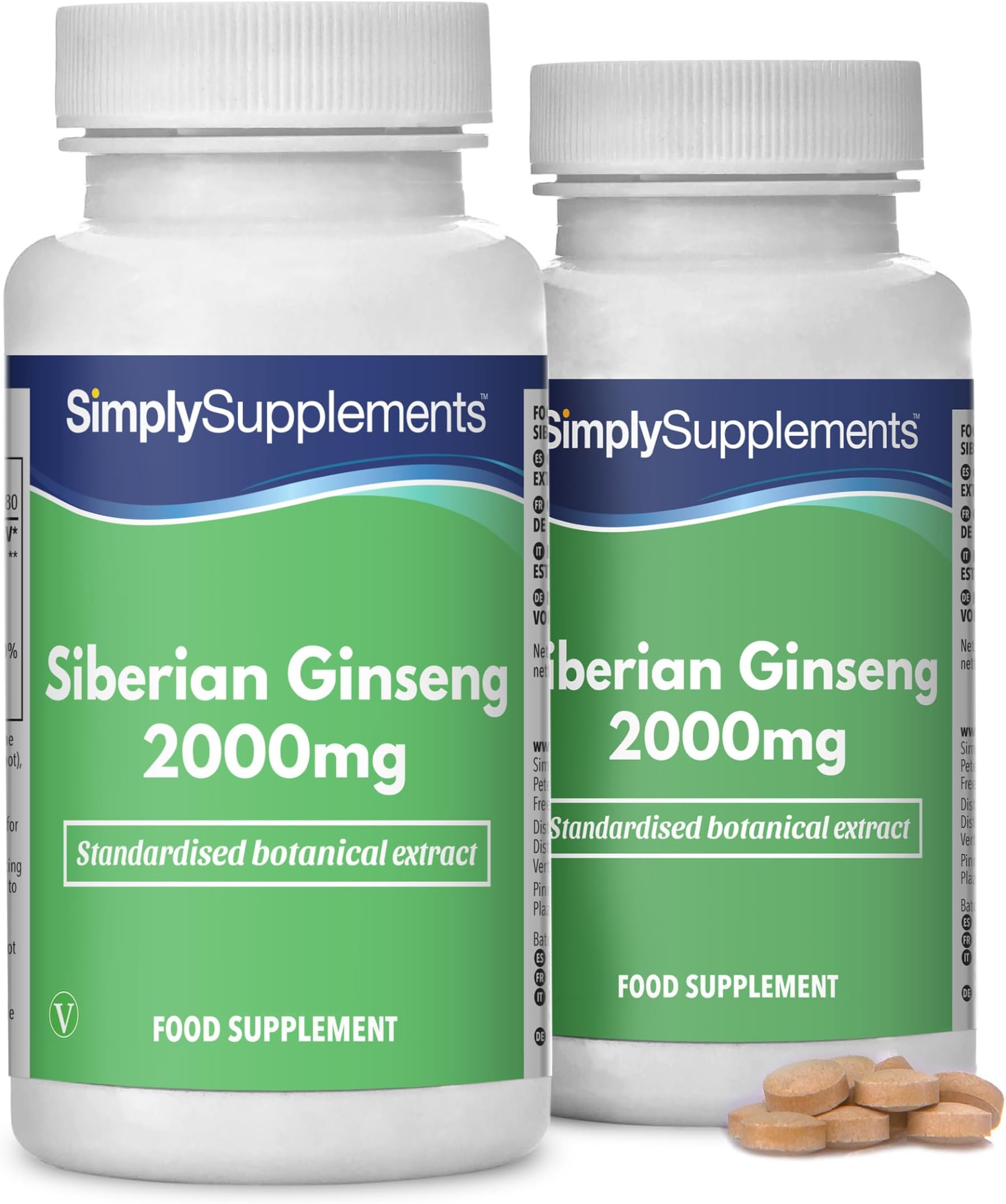Siberian Ginseng Tablets | Supports Mental Performance & Reduces Fatigue | Suitable for Vegans and Vegetarians | 360 Tablets = 6 Months’ Supply | Made in The UK in Accordance with GMP Standards