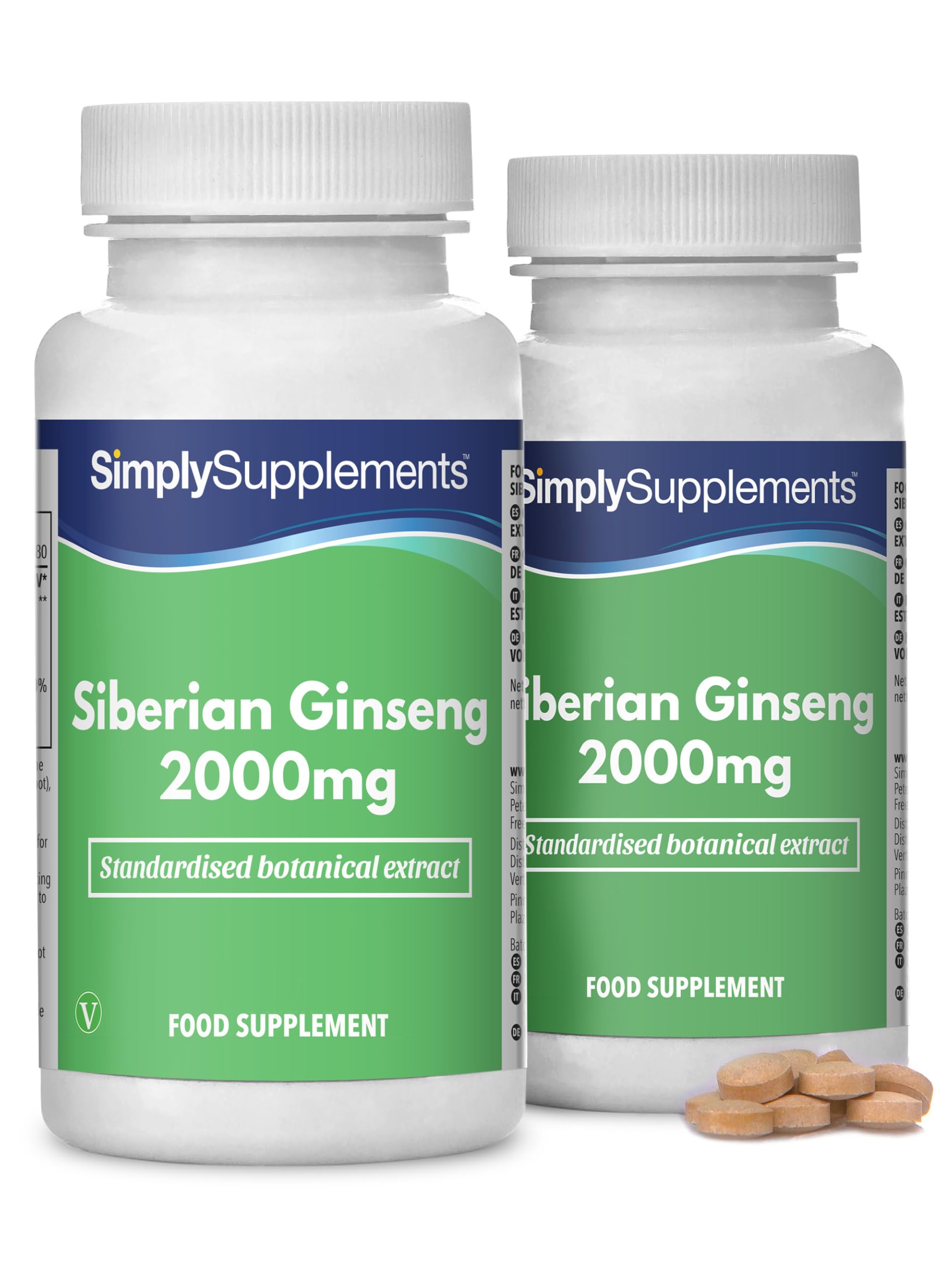 Siberian Ginseng Tablets | Supports Mental Performance & Reduces Fatigue | Suitable for Vegans and Vegetarians | 360 Tablets = 6 Months’ Supply | Made in The UK in Accordance with GMP Standards