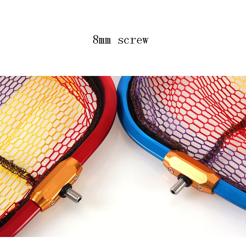 Rete da pesca Pesca Landing Net 40CM 45CM 50CM Telescopico Rete da Pesca per Carpa Trota Pesca Lega di Titanio Pieghevole Landing Nets Rete (Colore: Blu, Dimensioni: 45X45X38cm)