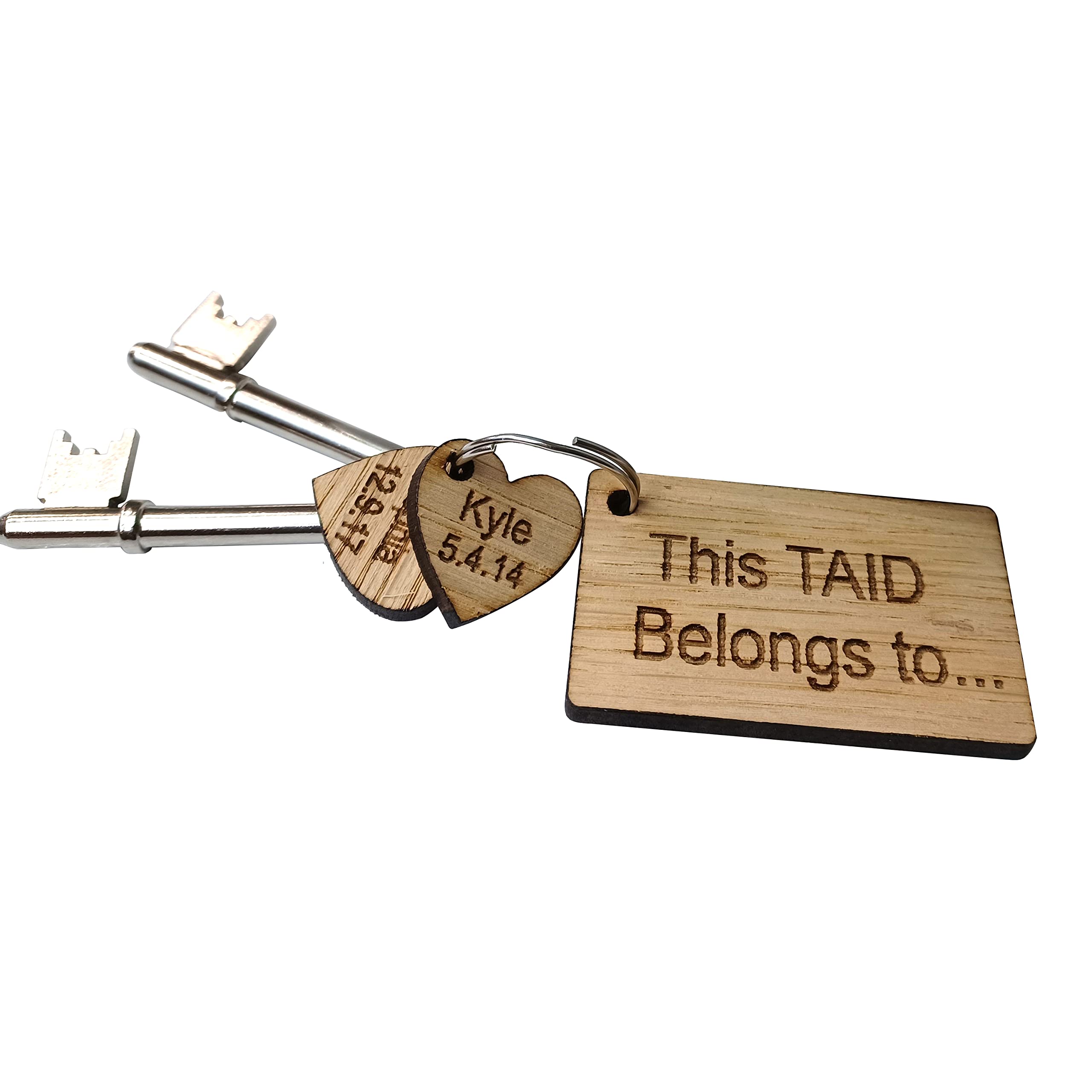 MadeAt94 Personalised Wooden Taid Keyring Gift Ideas for Grandpa Grandad Bampi Keys Grandparents