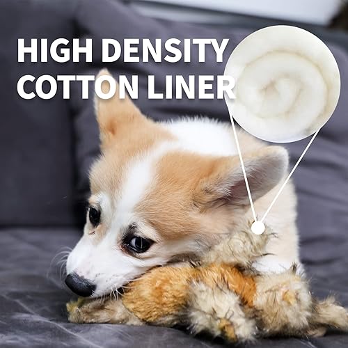 Miniatura 5 de ALL FOR PAWS Juguetes clásicos de conejo marrón para mascotas, pequeño