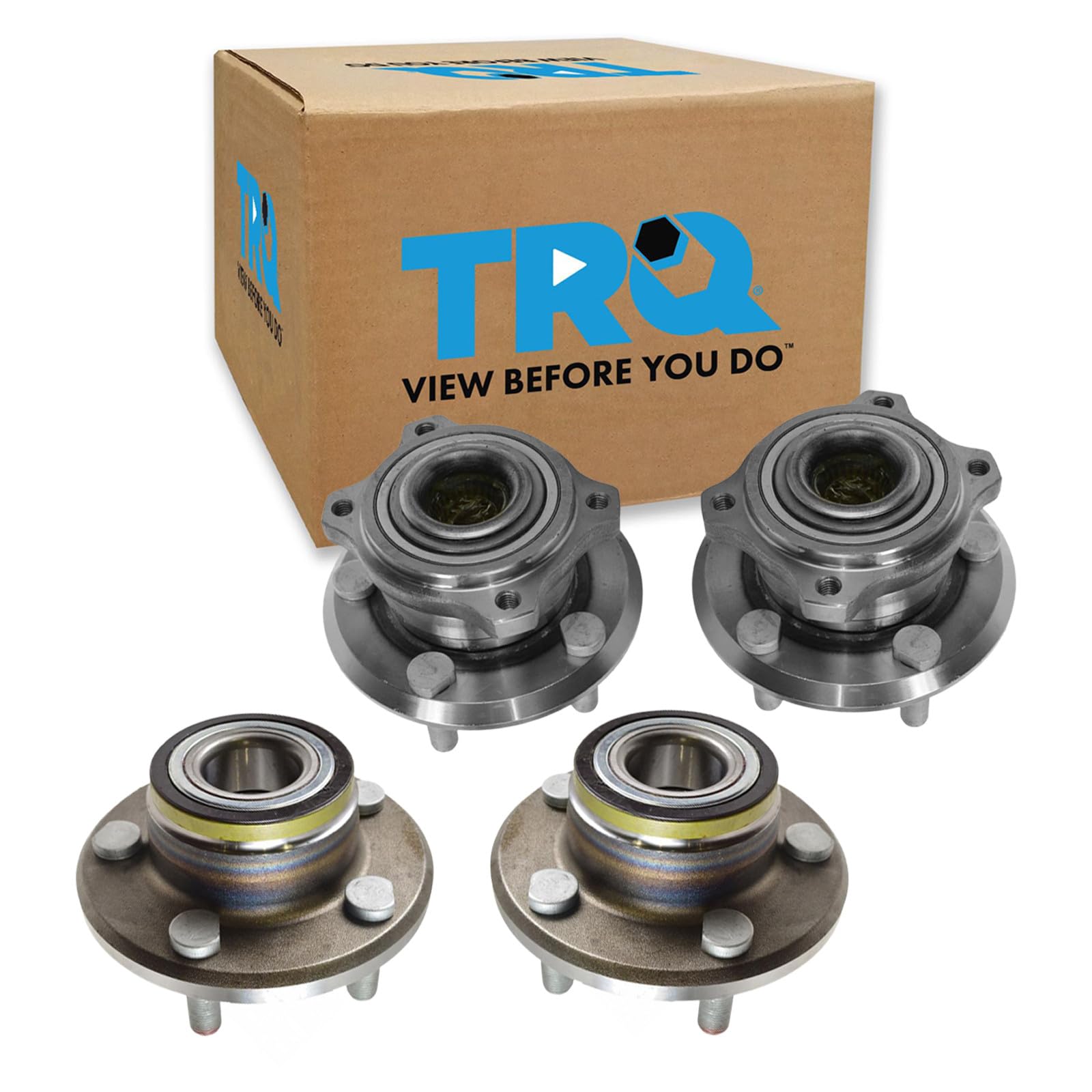 TRQ 2 Piece Front Rear Wheel Bearing &amp; Hub Assembly Set