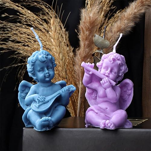 Miniatura 5 de Molde de silicona para velas de ángel 3D, moldes de fabricación de velas de jabón hecho a mano, molde de resina de ángel alado, molde de bricolaje
