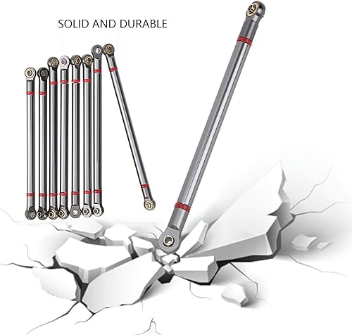 Miniatura 3 de Varilla de enlace de aleación de aluminio, plplaaoo 8 piezas, varilla de enlace de chasis de automóvil a control remoto, piezas de actualización de