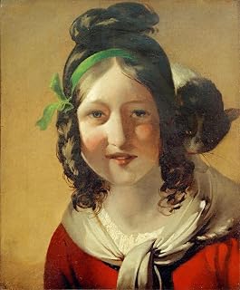 ZhiChengHflBM Retro Picture Canvas Painting for Wall Canvas Artwork Laughing Girl with Cat by Friedrich Von Amerling Abstract Art Painting for Home Decor 60x90cm