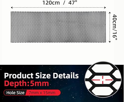 Miniatura 37 de AggAuto 47x16 pulgadas Coche Pickup Truck Grill Mesh Spoiler Bumper Vent Aleación de aluminio Rejilla Automotriz Insertar entrada de aire Racing