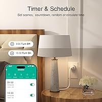 Vista 4 de GHome Smart Enchufe, enchufes inteligentes WiFi funcionan con Alexa y Google Home, toma inteligente con temporizador y control remoto por APP, solo