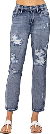 Judy Blue Womens High Rise Destroyed Boyfriend Jeans JB-82284