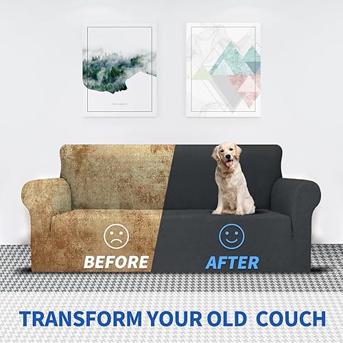 Miniatura 27 de MAXIJIN Funda súper elástica para sofá de 3 cojines, funda universal de 1 pieza para sofá de sala de estar, protector de muebles de elastano, apto