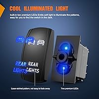 Vista 5 de Nilight NI-RS05 Interruptor basculante de barra de luz LED de 5 pines con láser, luces traseras, 20 A/12 V, 10 A/24 V, juego de cables de puente, 2