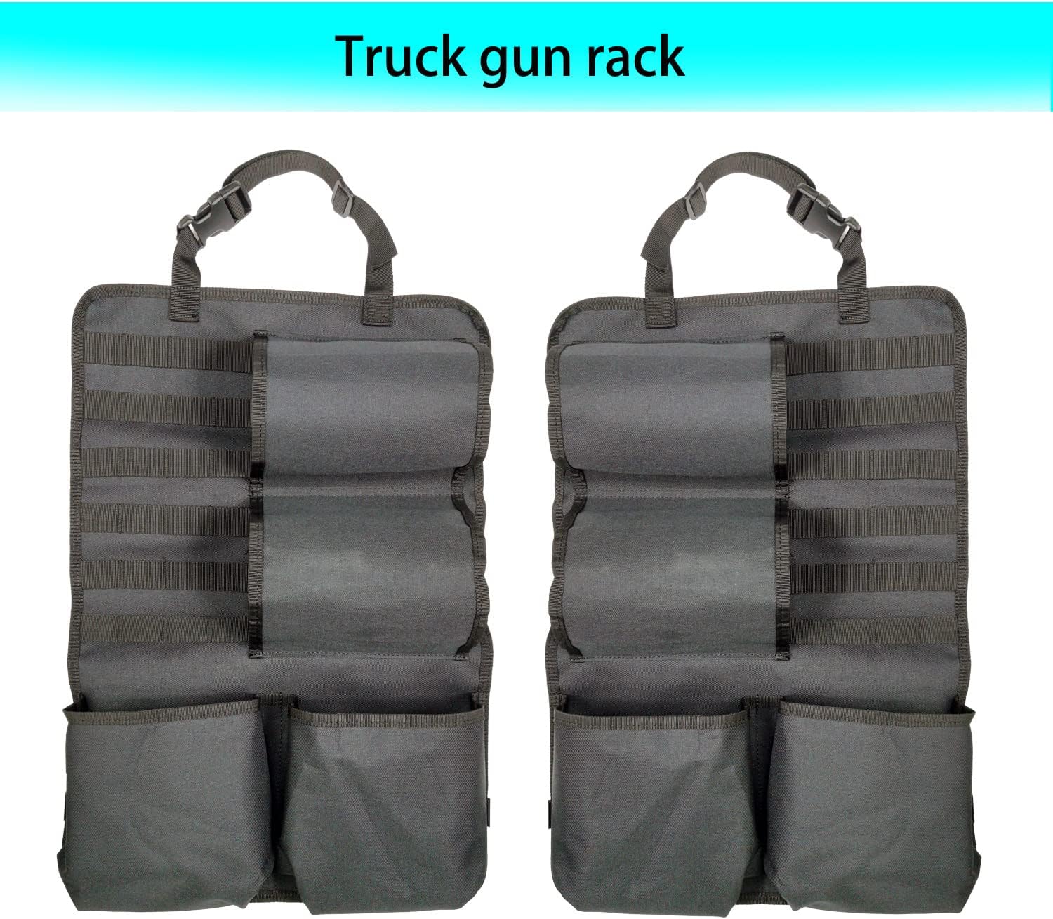 2PCS Truck Gun Rack Car Seat Back Organization Molle Panel Automotive Pickup Rifle Shotgun Holder for Hunting
