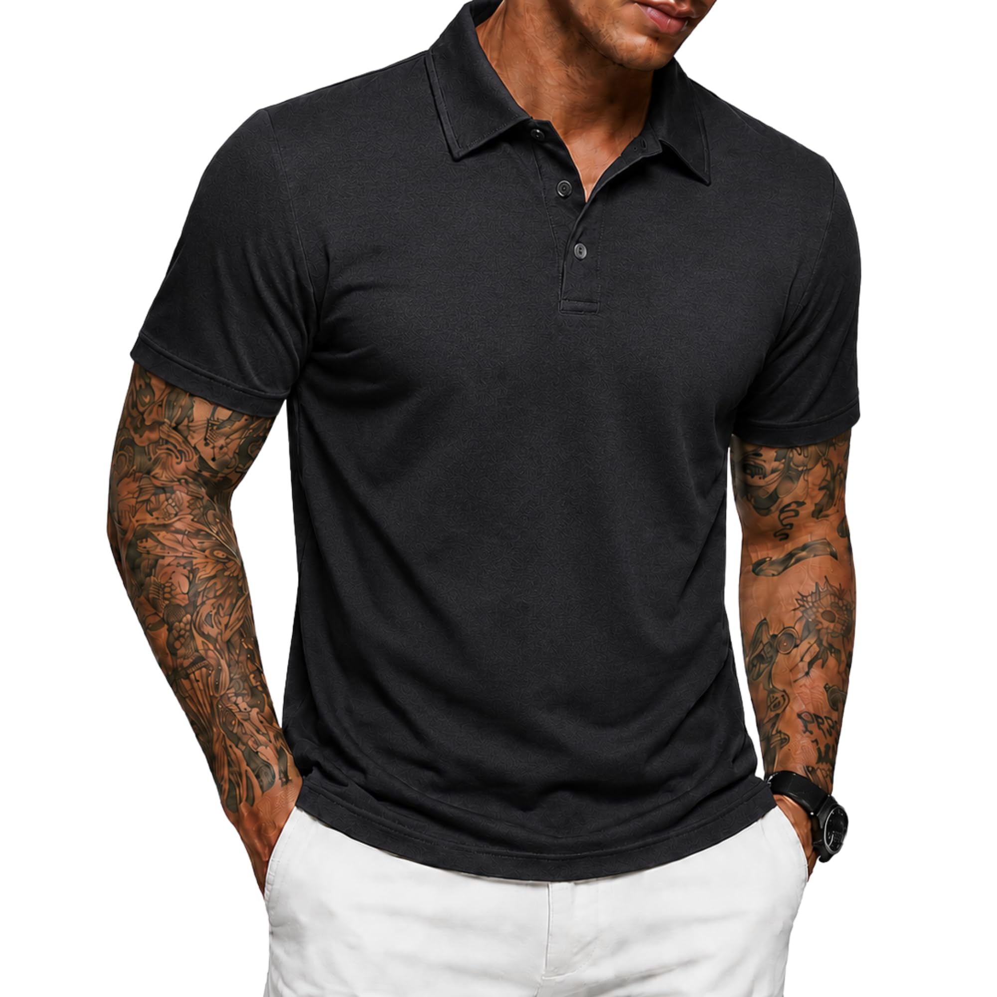 Men's Regular Fit Cotton Plain Polo T-Shirt | Classic Solid Casual Polo Shirt-picture-29