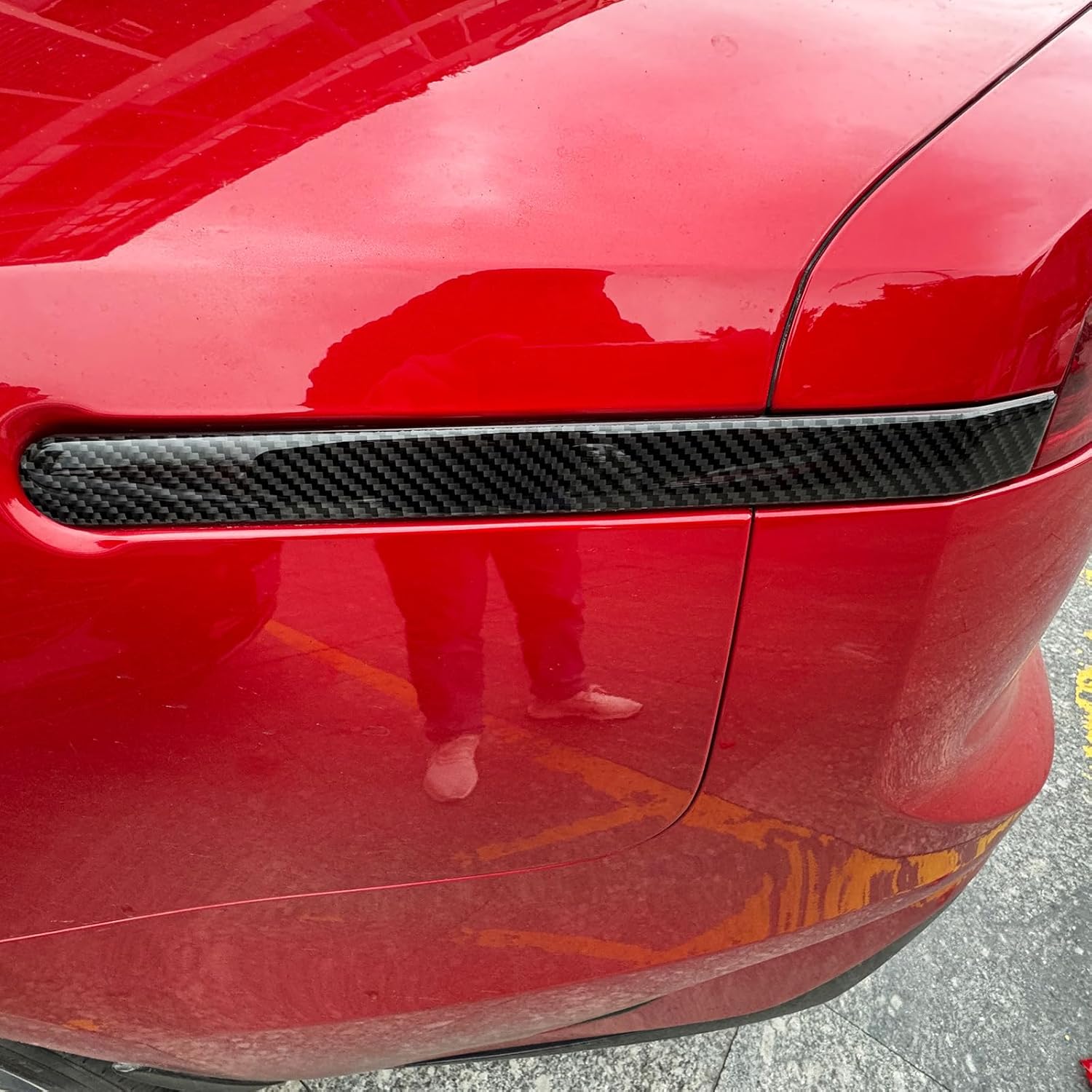YOUTOOCAR 2PCS Real Carbon Fiber Tail Light Trim Covers Compatible with Kia Stinger 2018-2023 Accessories (Black)