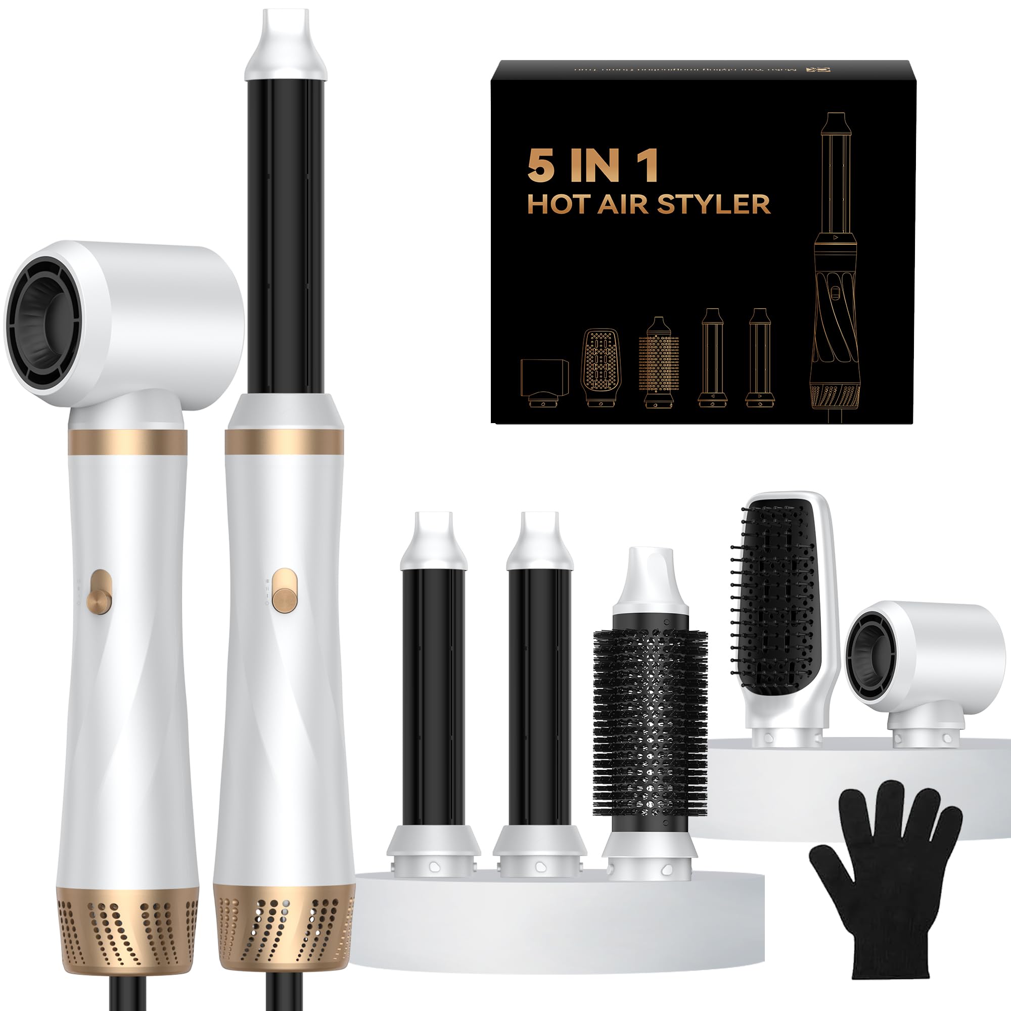 UMIGA Hairstyler 5 in 1 1000W Airstyler Lockenstab Haarglätter Bürste 3 Temperaturen